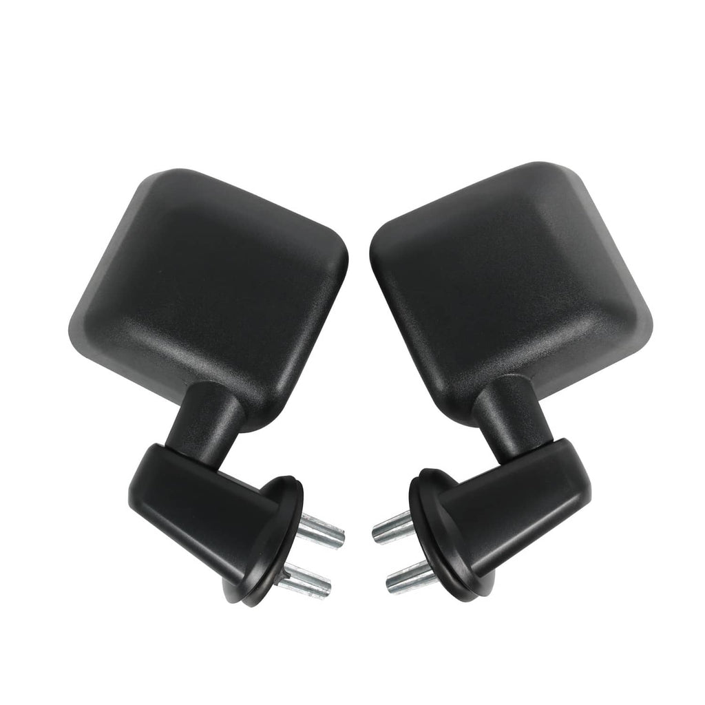Black manual side mirror pair with mounting stems and square housings