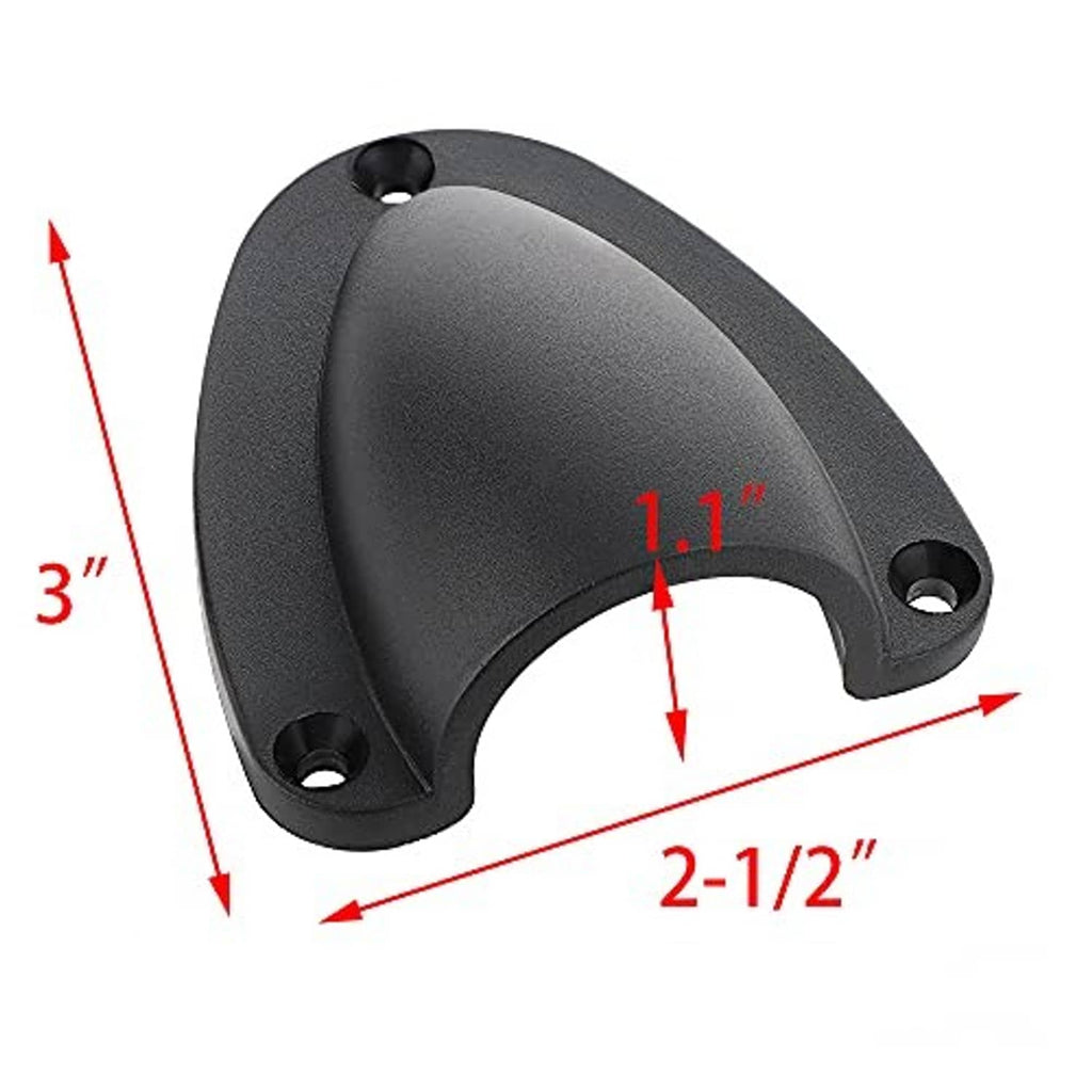3-inch clamshell vent cover, dark gray, with mounting holes and open vent mouth