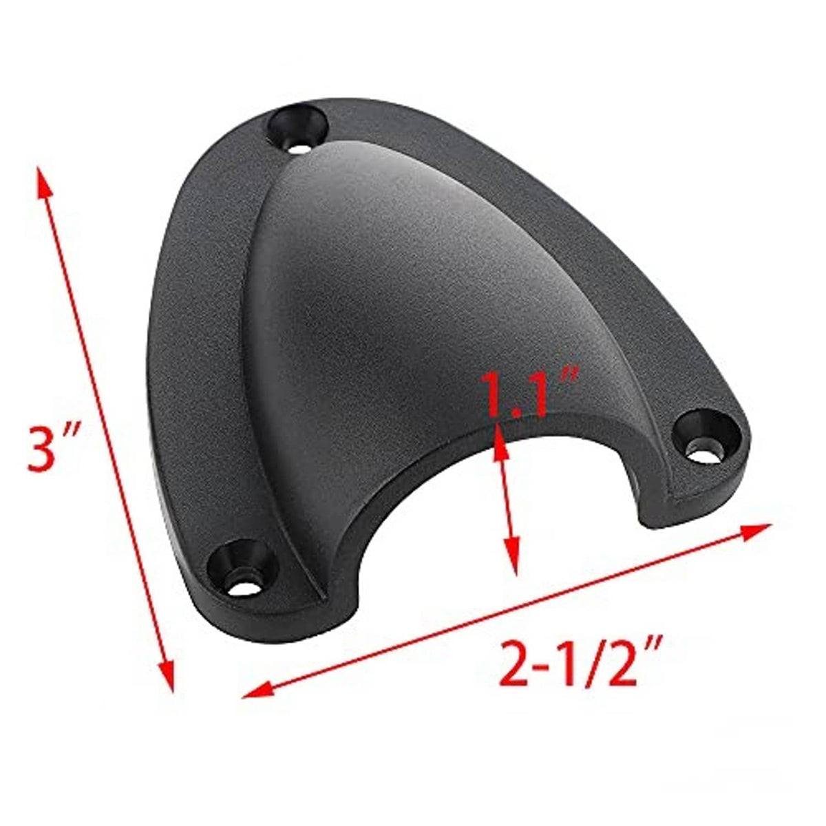 3-inch clamshell vent cover, dark gray, with mounting holes and open vent mouth