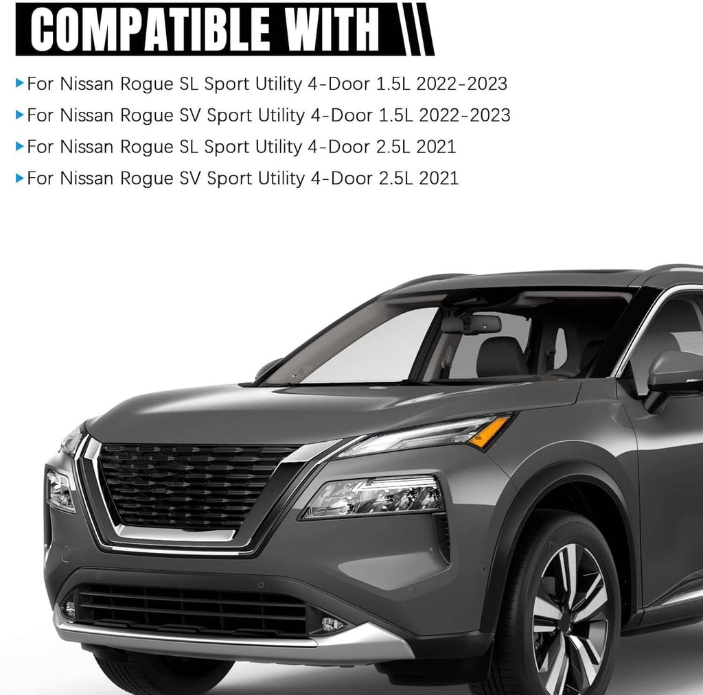 LED headlight on gray SUV front end with clear lens and black grille surround
