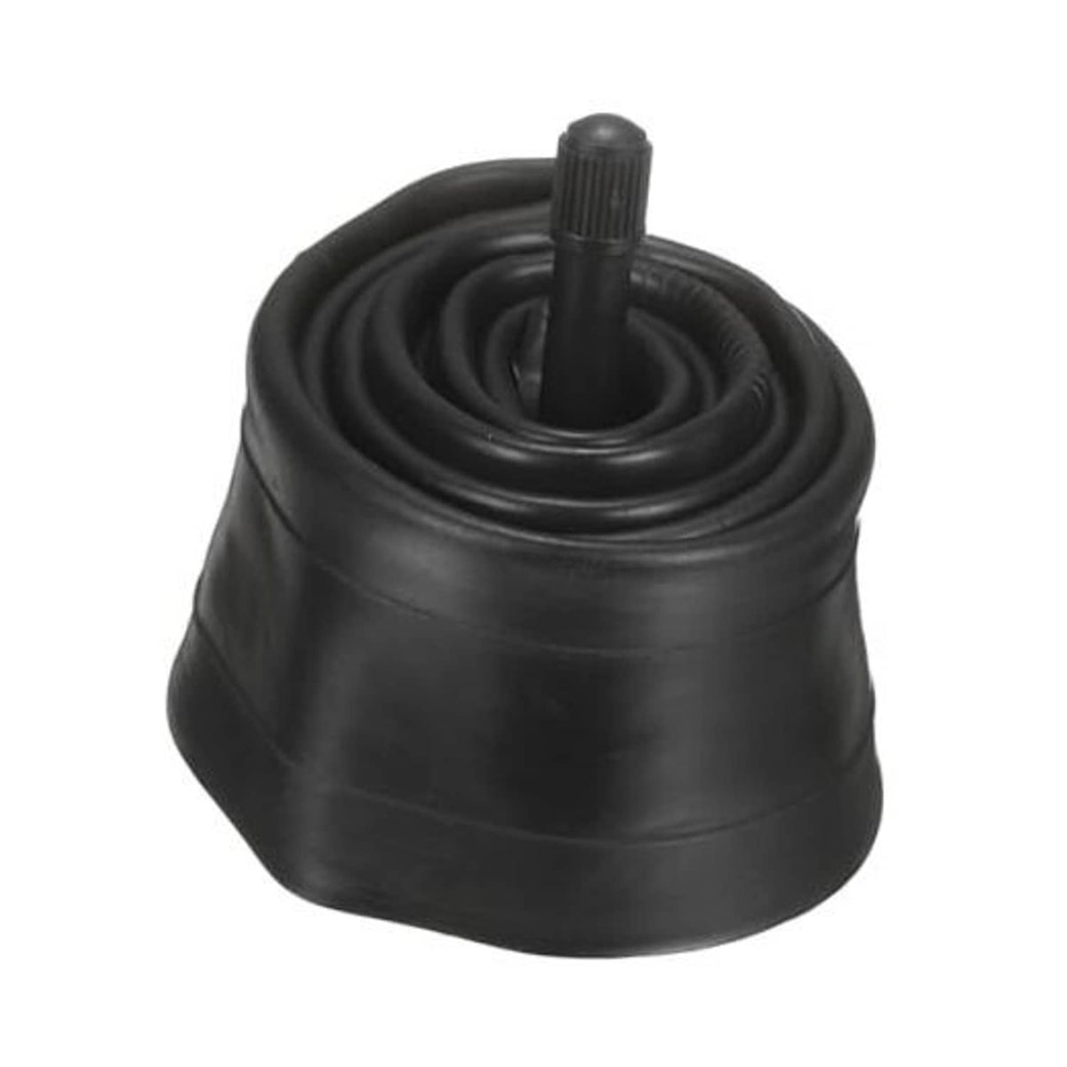 Black rubber bicycle inner tube with standard valve stem