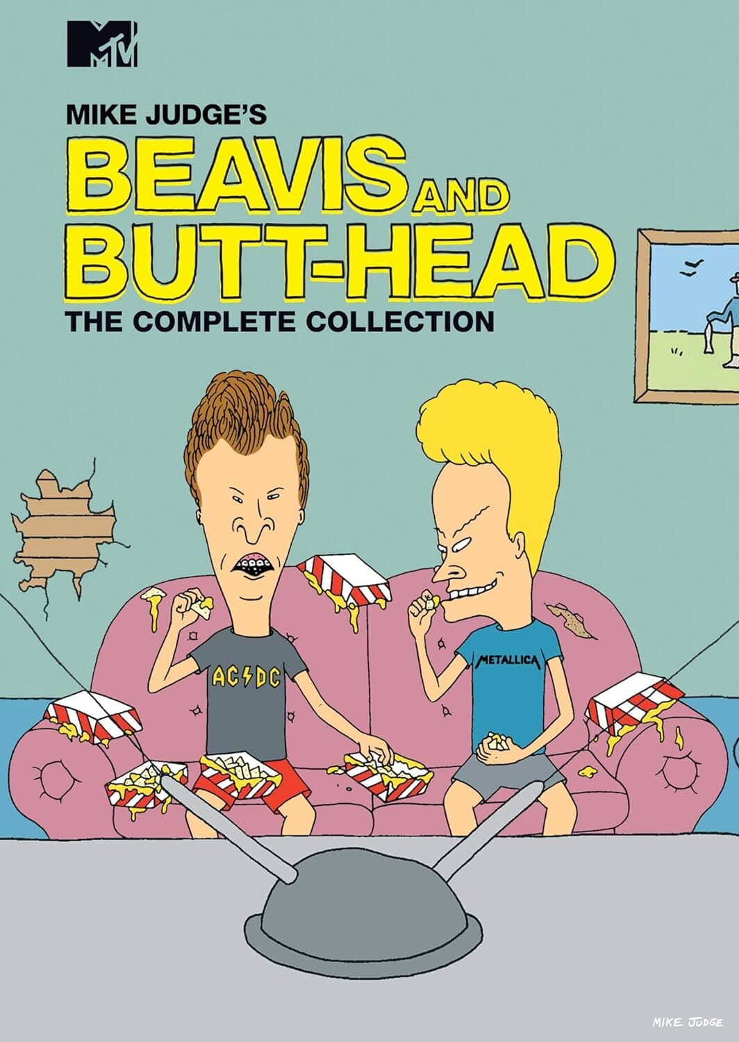 Beavis & Butt-head DVD cover, two cartoon characters on couch