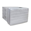 Window AC interior cover, padded white fabric with top handle and side panels