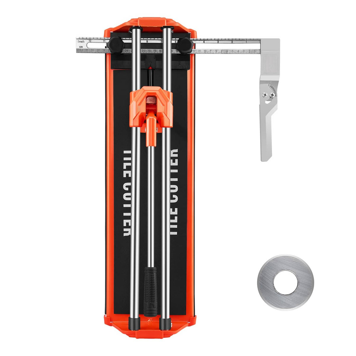 Uimoso 17 in manual tile cutter with dual rails and orange scoring head