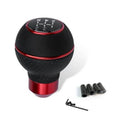 Red-trim black leather ball gear shift knob with numbered top shift indicator
