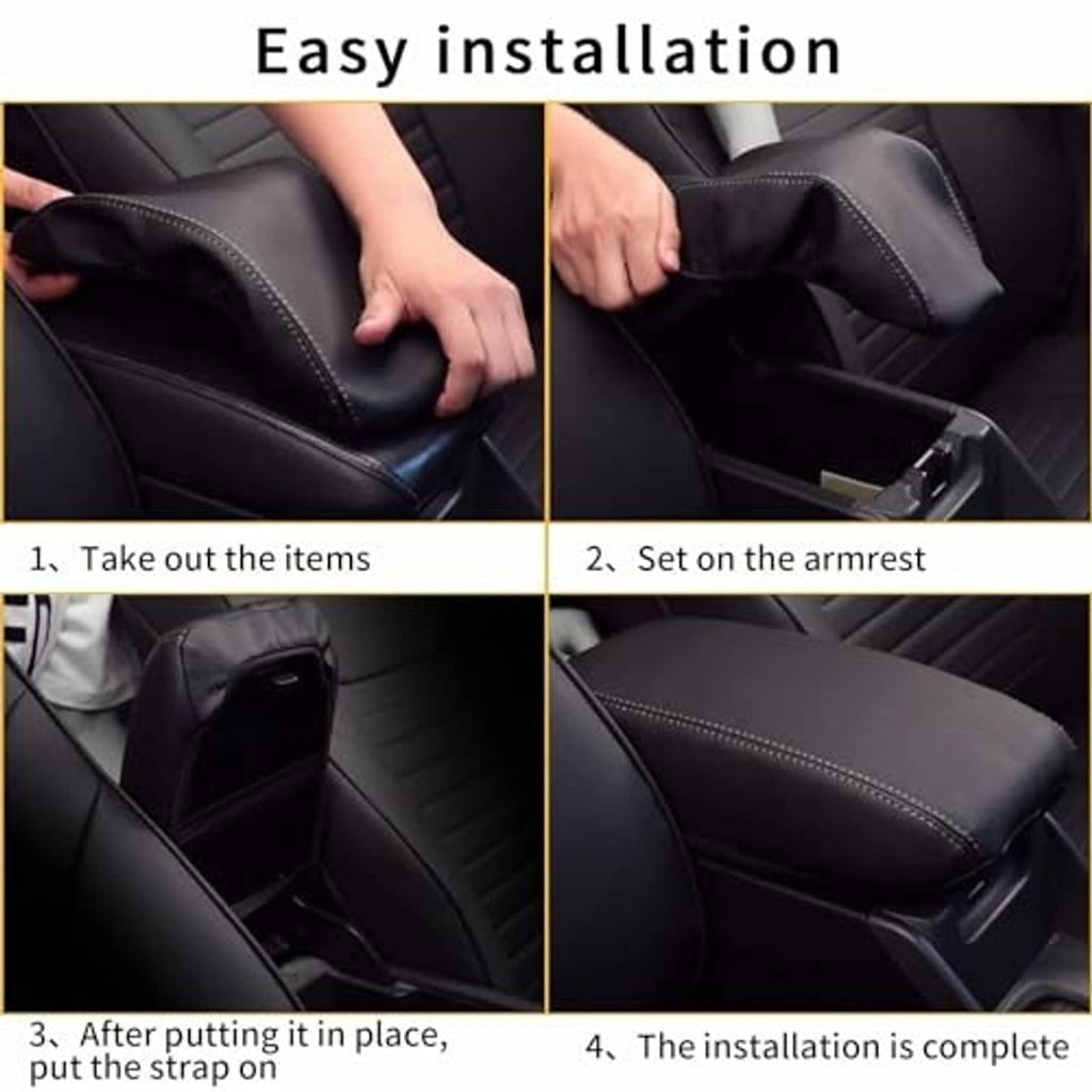 Black armrest for 2013-2016 Dodge Dart being set in place by hand