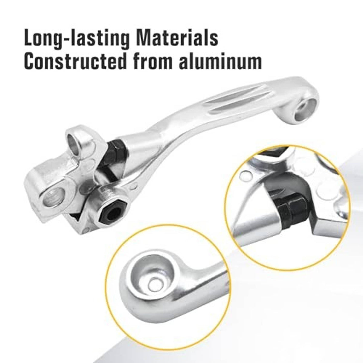 Front brake lever replacement, silver aluminum lever with black bushing at pivot