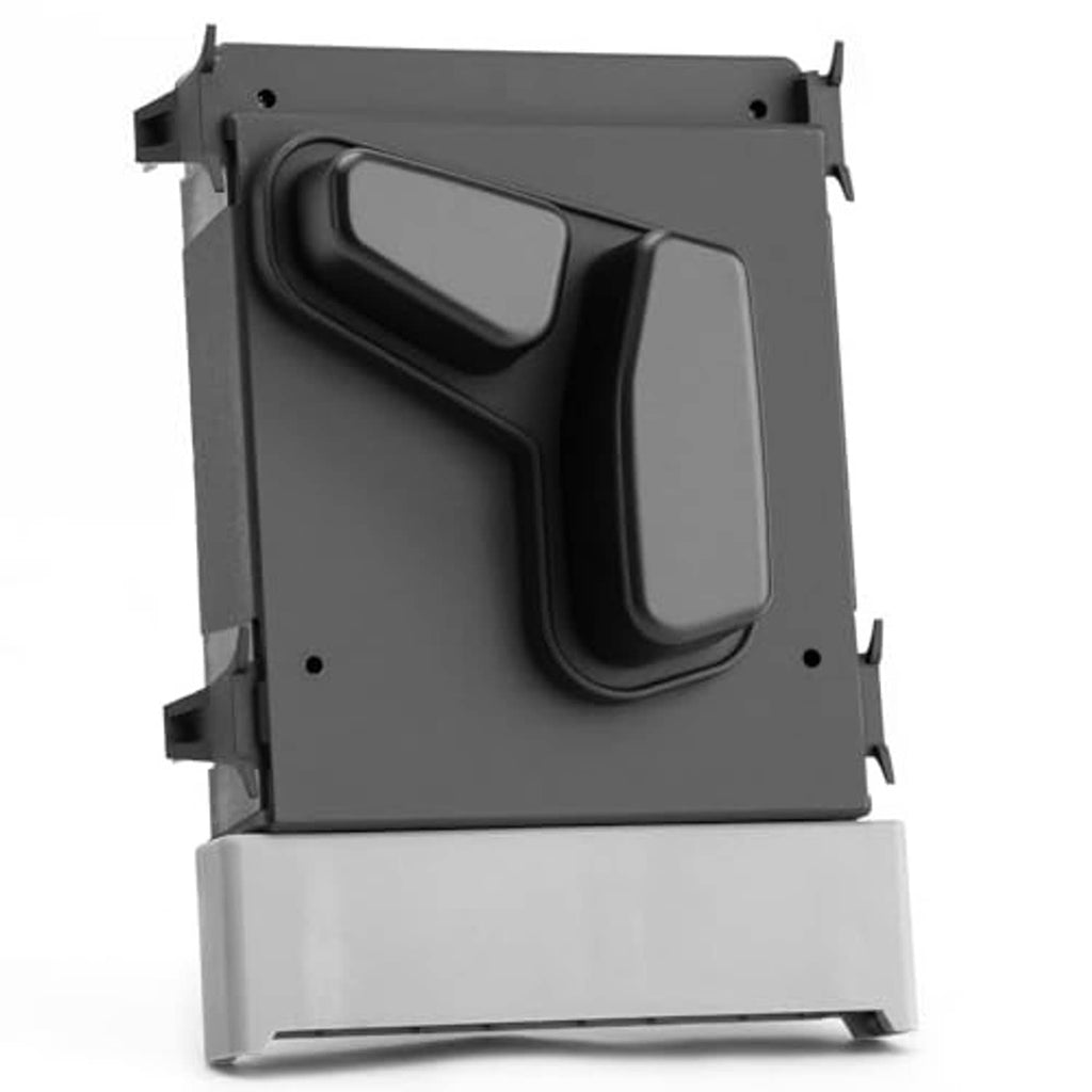 Power seat control switch module front face with dark gray rocker and surrounding trim