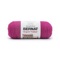 Raspberry pink yarn skein in Bernat Super Value packaging