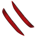 Red rear bumper reflector pair, curved long shape for left and right sides