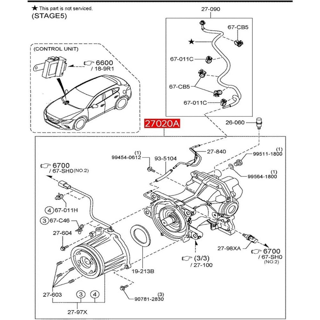 Rear axle differential carrier assembly parts diagram showing numbered components