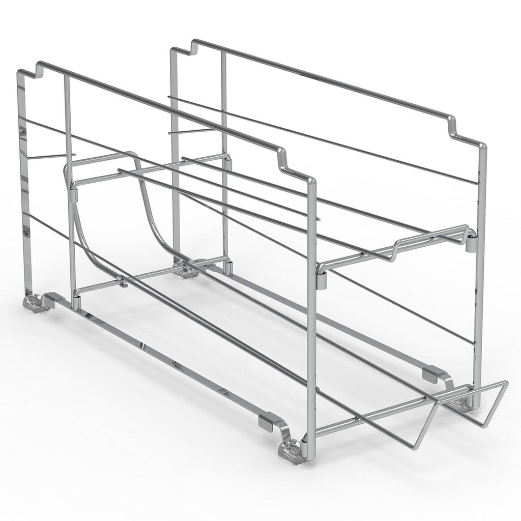 Stackable can dispenser rack frame with front-loading rails and side supports