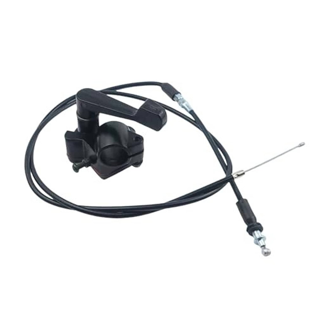Thumb throttle control lever with black cable and metal cable end fitting