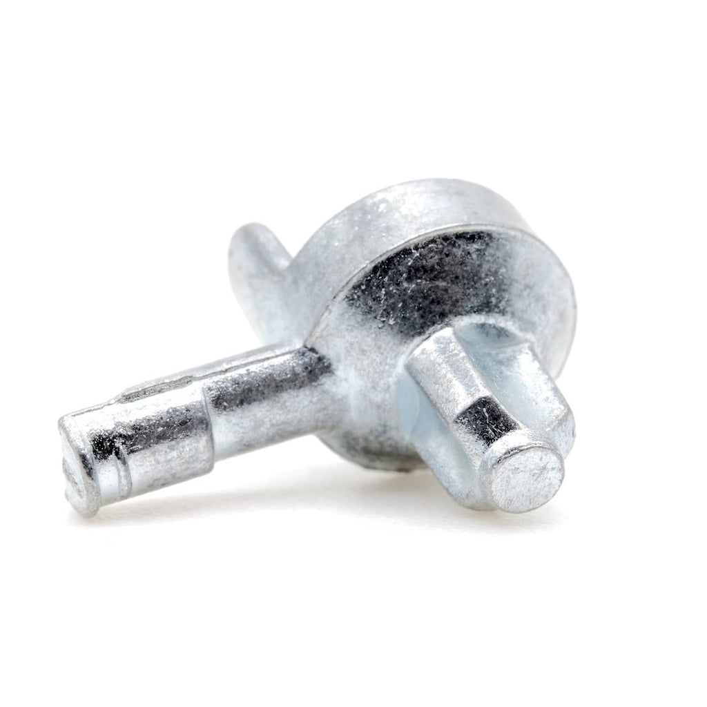 Shelf support pin with cylindrical peg, silver zinc finish with cross stop