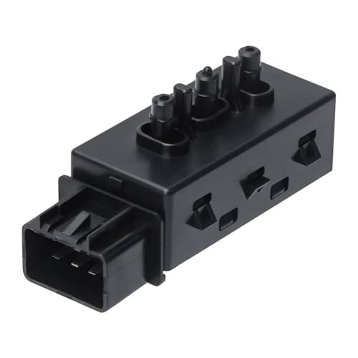 Black power seat switch with multi-post controls and front connector plug for seat adjustment