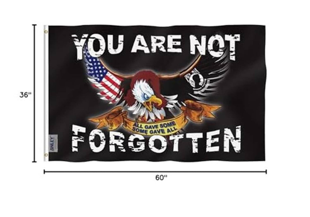 POW/MIA flag size marked 36 in by 60 in (3x5 ft)