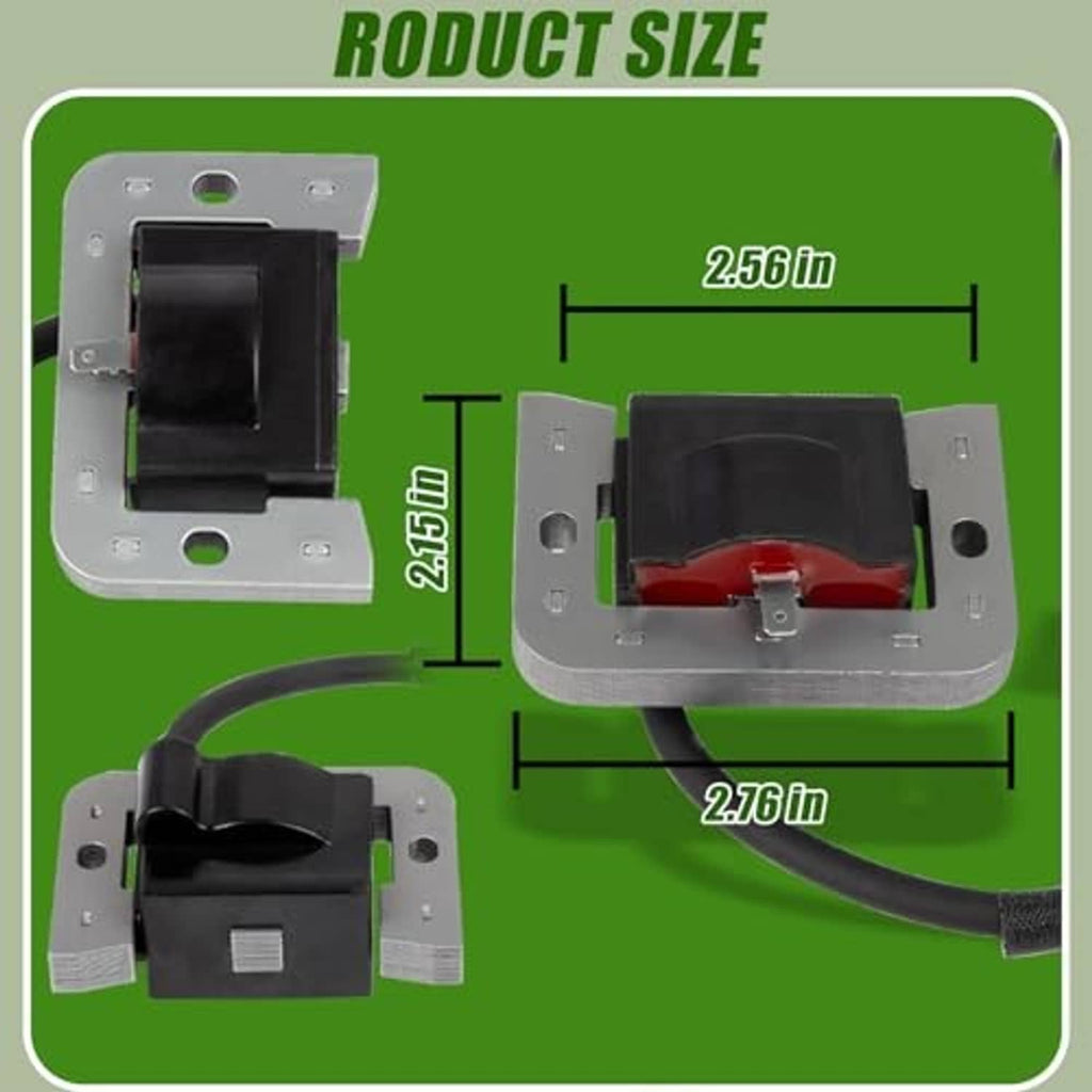 Ignition coil module and wire harness with size diagram, black and silver