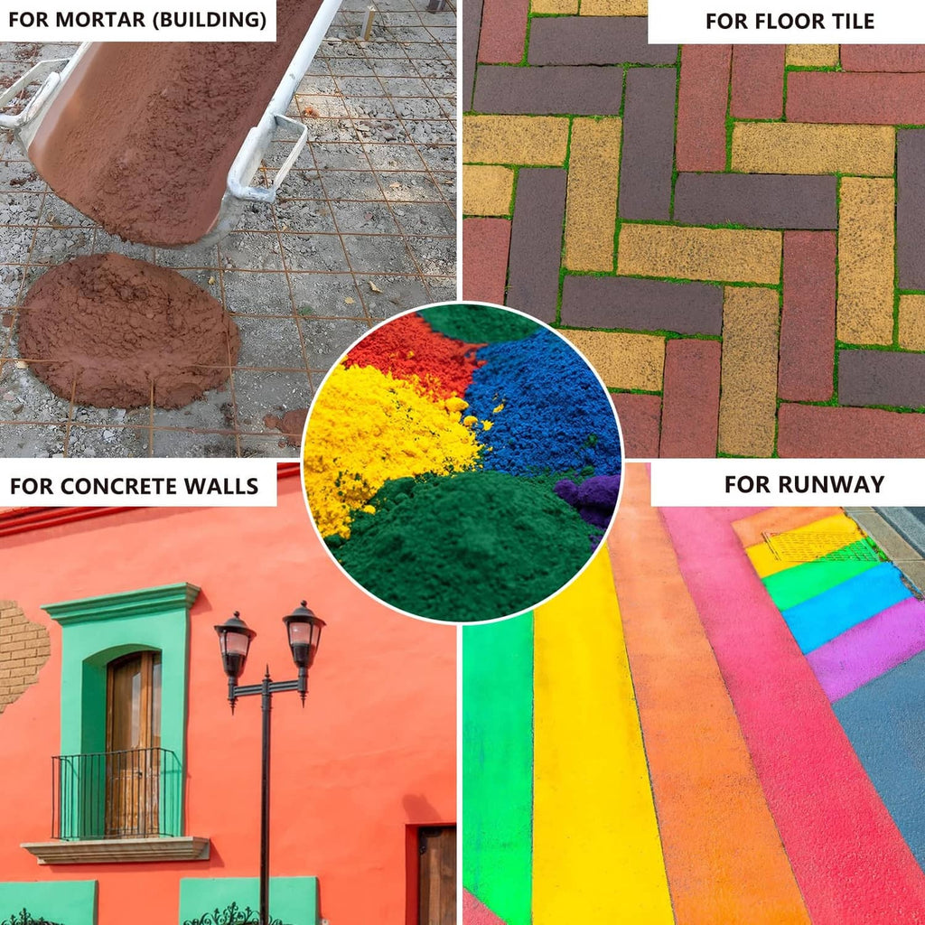 Iron oxide pigment powder for mortar, concrete walls, floor tile, and runway colors