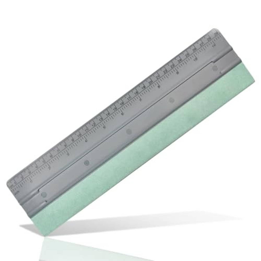 Vinyl wrap squeegee scraper with ruler markings and mint felt base