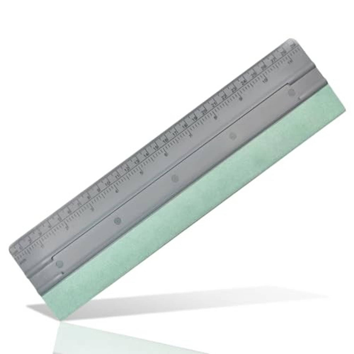 Vinyl wrap squeegee scraper with ruler markings and mint felt base