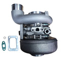 Turbocharger assembly with cast housing, air inlet elbow, and mounting gasket pieces