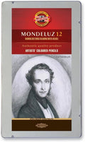 Mondeluz 12 watercolor pack in grey line with artwork portrait on front cover