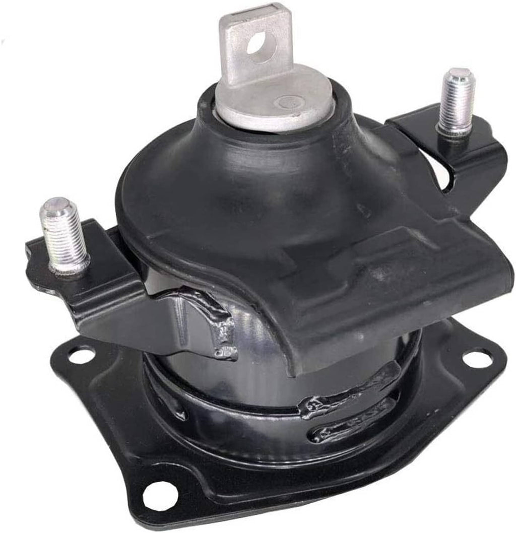 Black engine mount bracket with metal top plate and threaded mounting studs