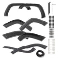 Black plastic fender flare set with mounting hardware for Jeep Cherokee XJ