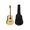 Black acoustic guitar bag with tall padded body and carry handle