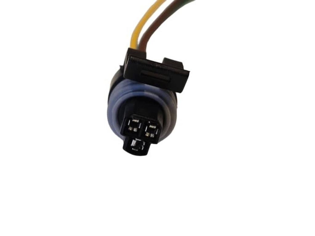 TPS connector plug with black circular 3-pin socket and attached yellow/brown wires