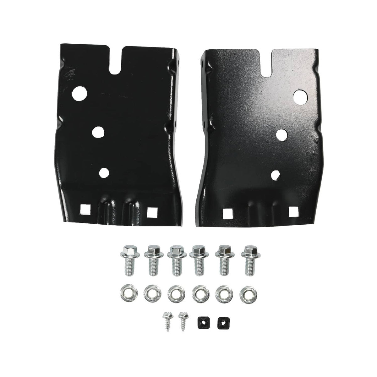 Steel rear step bumper brackets with hardware bolts and nuts set