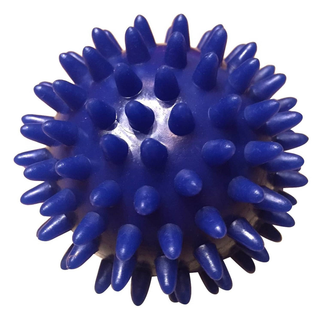 Blue spiky massage ball with raised nodules