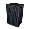 Black portable AC unit cover, dust-protective fabric with fitted cube shape