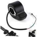 Electric scooter thumb throttle with black casing and multicolor wire lead