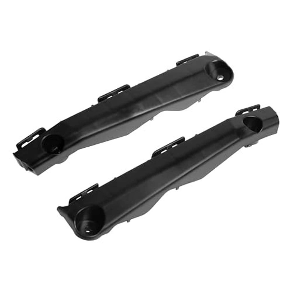 Set of two front bumper brackets, dark gray, with circular openings and slots