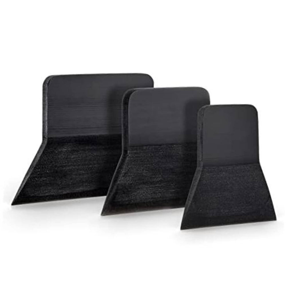 Black PPF squeegee set with three small straight frosted blades
