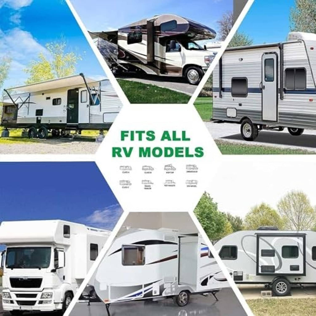 Motorhome camper cover with windproof straps and carrying bag for RV roof protection