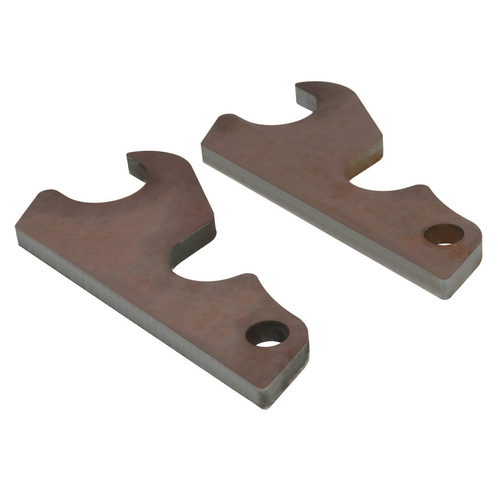 Quick-attach bucket ears attachment, dark brown steel brackets with mounting holes
