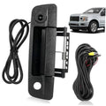 Tailgate handle backup camera with wiring harness and connected power cables