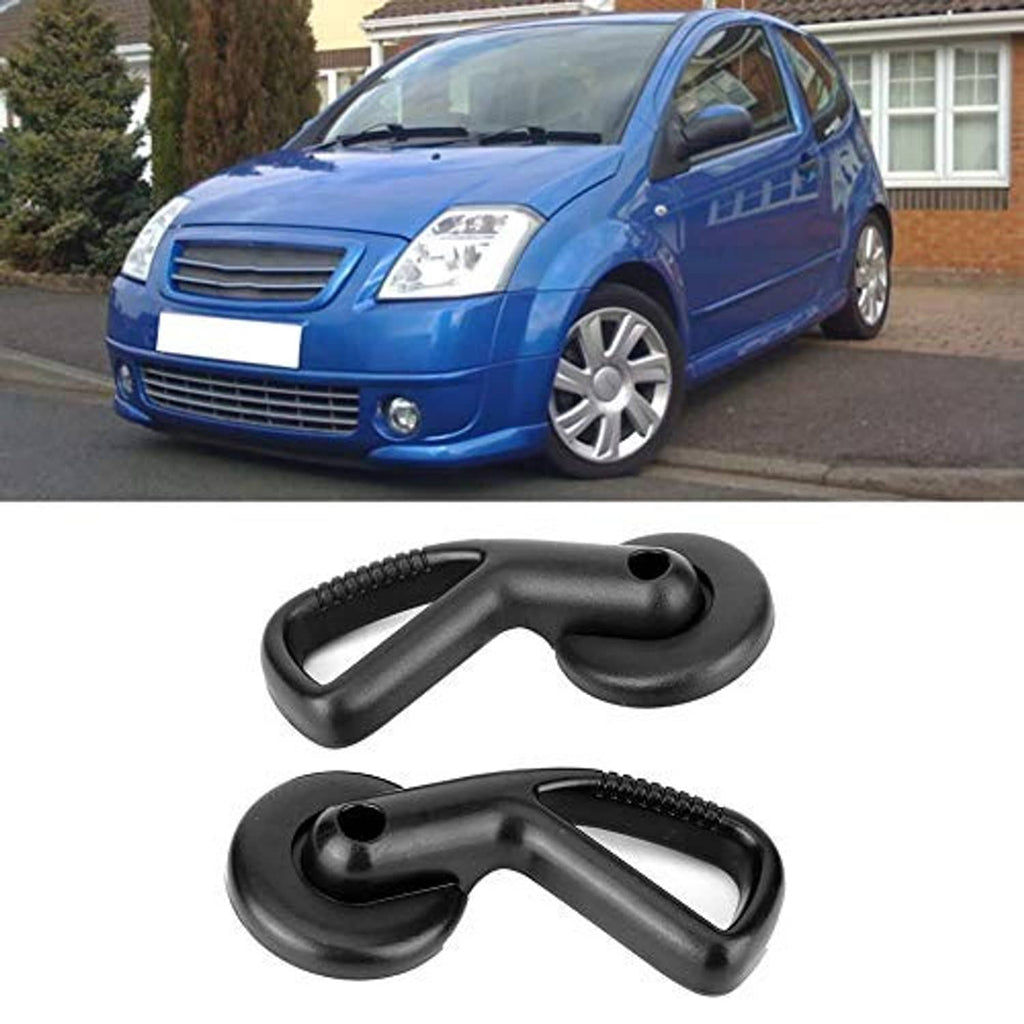 Two black plastic seat adjuster handle levers shown side by side