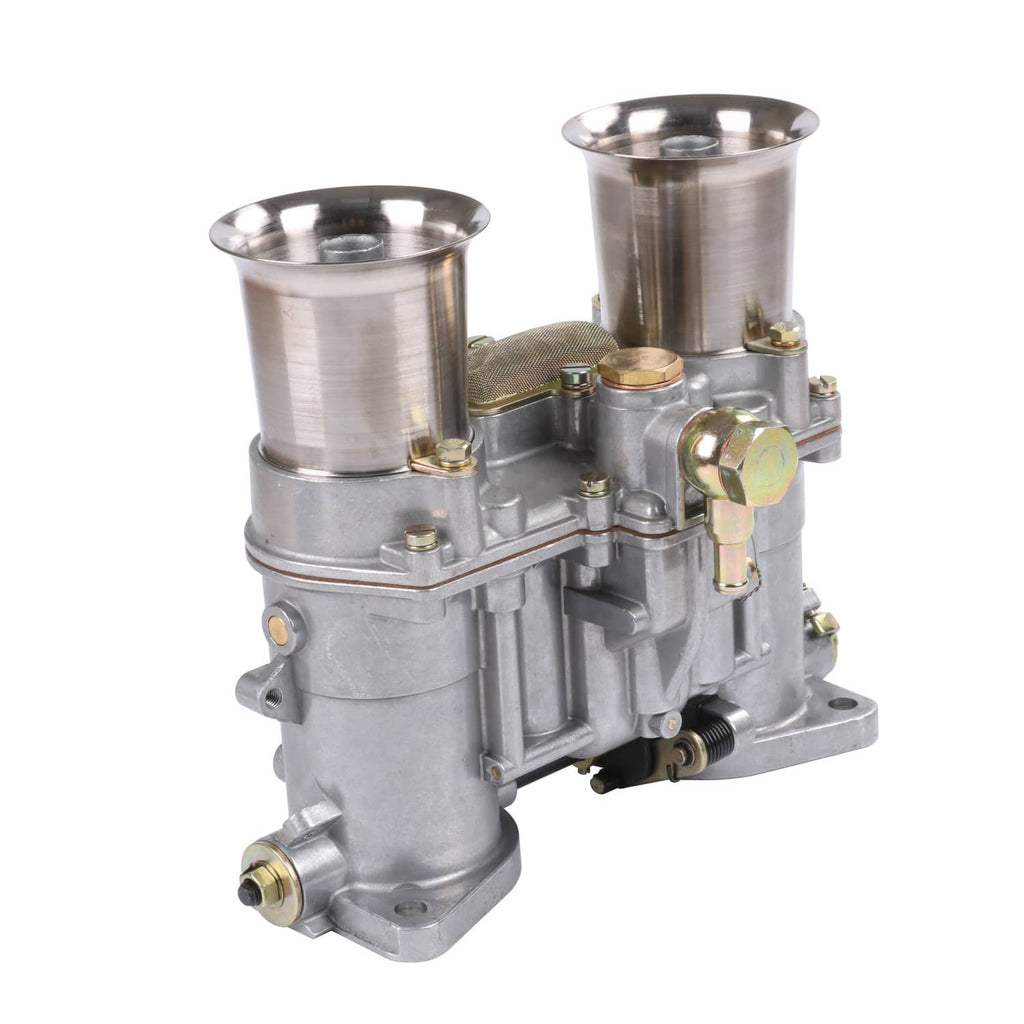 Carburetor with two air horns and side mounting hardware