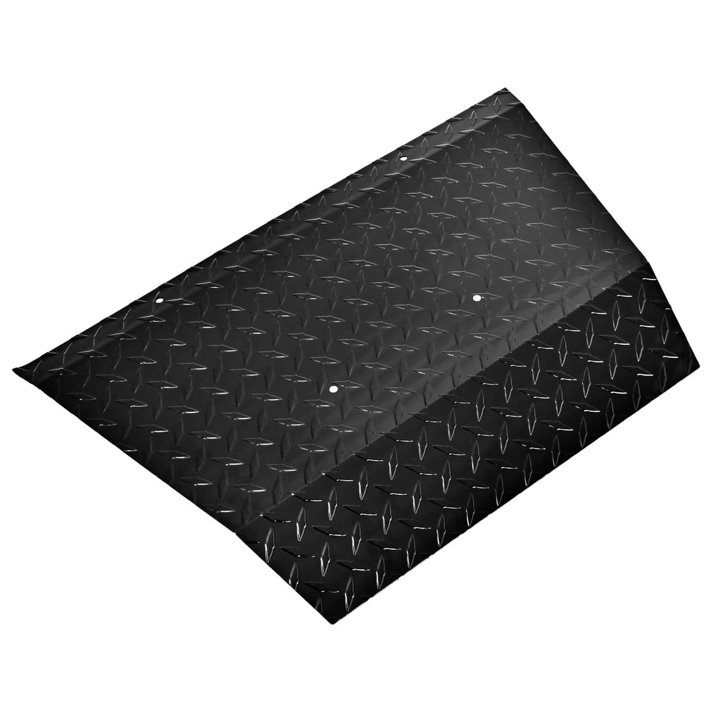 Black diamond-plate shock bumper cover panel with side mounting holes
