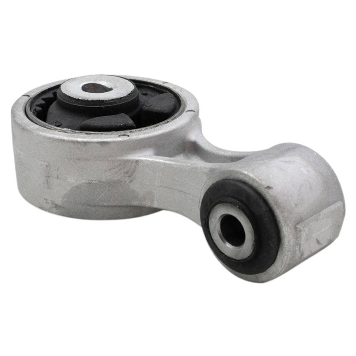 Engine torque strut mount with silver bracket and two rubber mount bushings