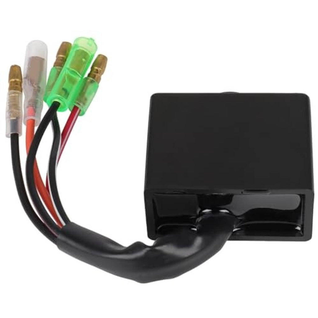 CDI ignition module with black box and bundled wires with green and red terminals