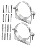 2-pack 6-inch steel pipe hanger brackets with screws and wall mounting plates
