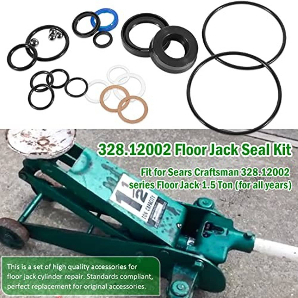 Floor jack with seal kit: black seals and O-rings set