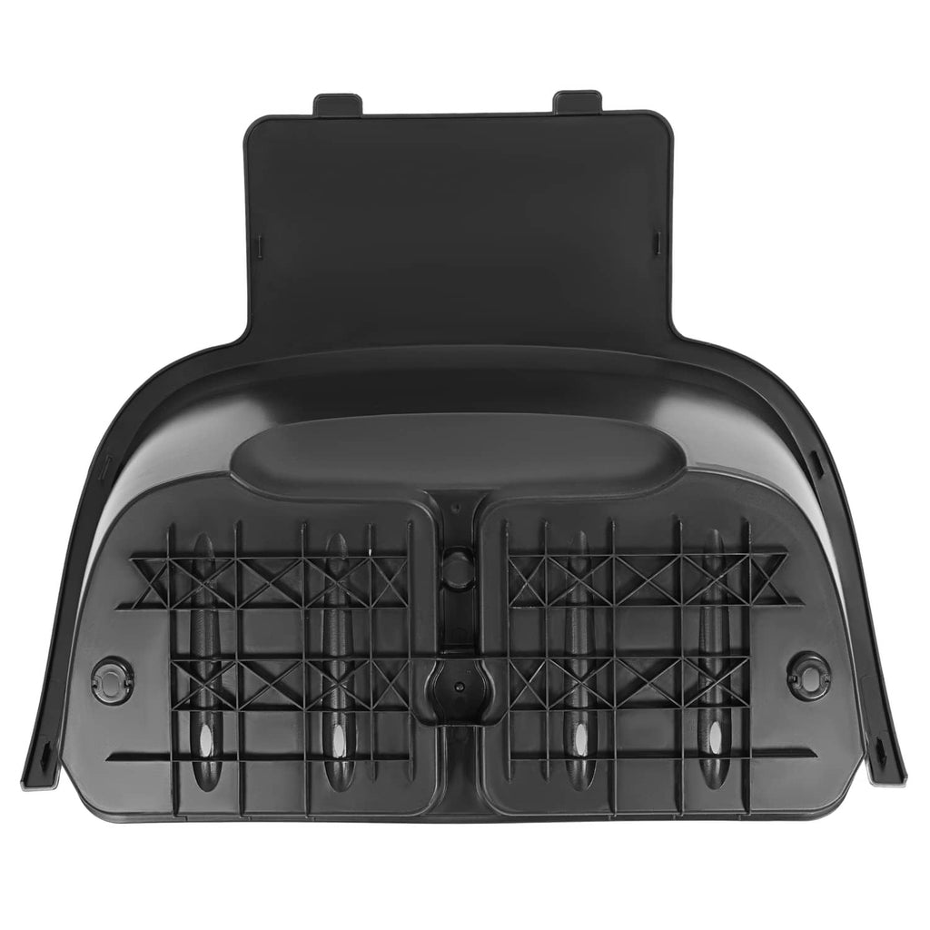 Black golf cart rear bagwell liner underside with multiple rib channels
