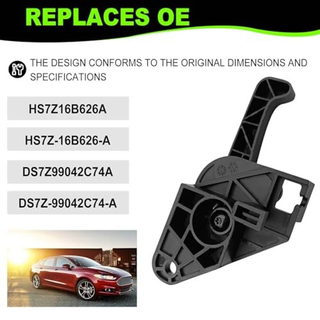 Black hood release latch handle with mounting bracket, replacement-style exterior release