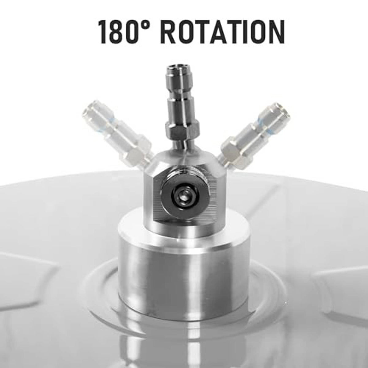 Surface cleaner rotating nozzle head with 180° rotation, stainless steel