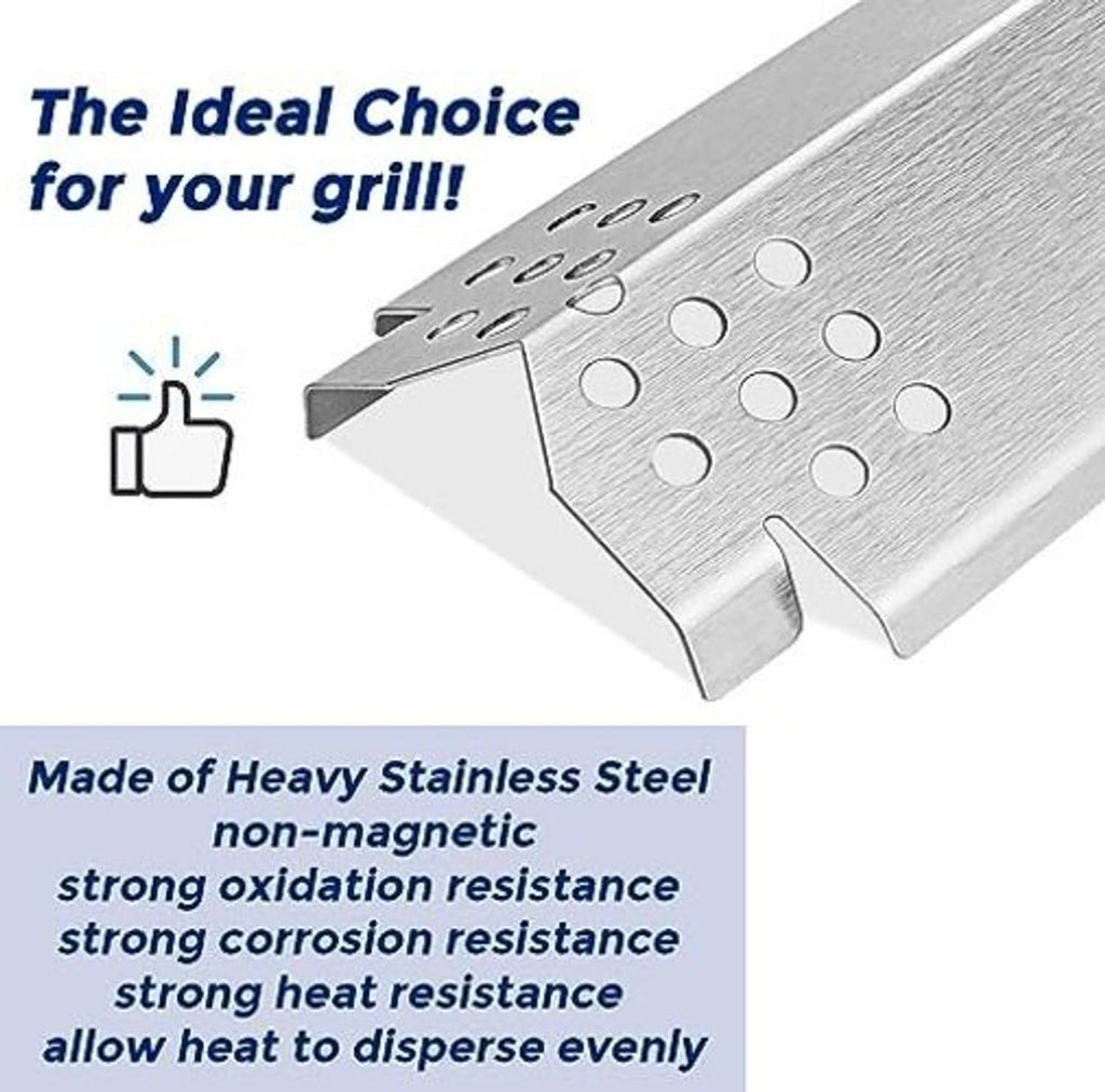 Perforated stainless steel heat plate insert with vent holes and mounting bracket
